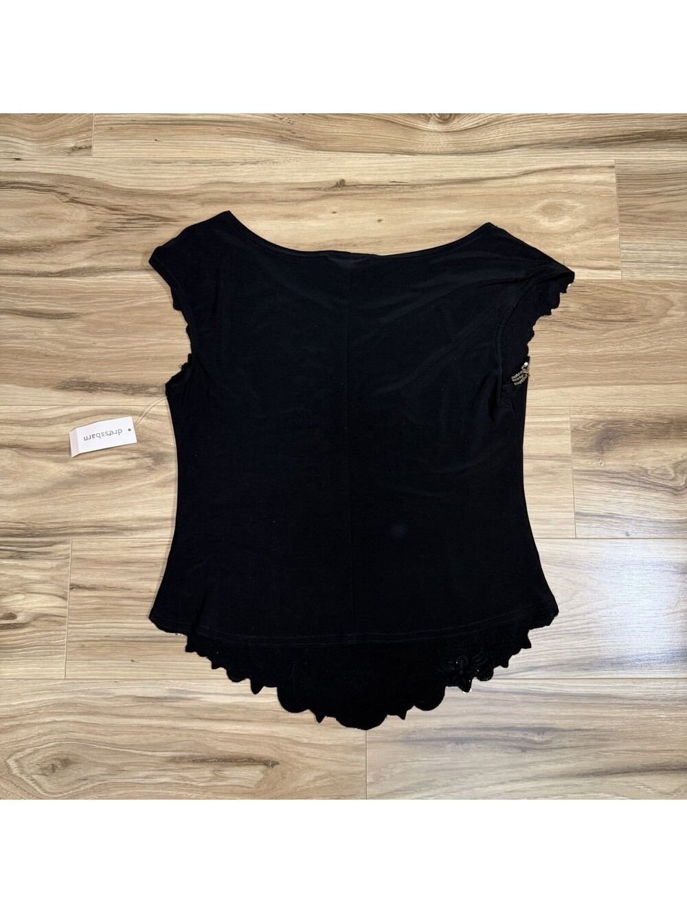 NWT Scalloped Black Whimsigoth Beaded Sleeveless Top Size Medium - Picture 2 of 8